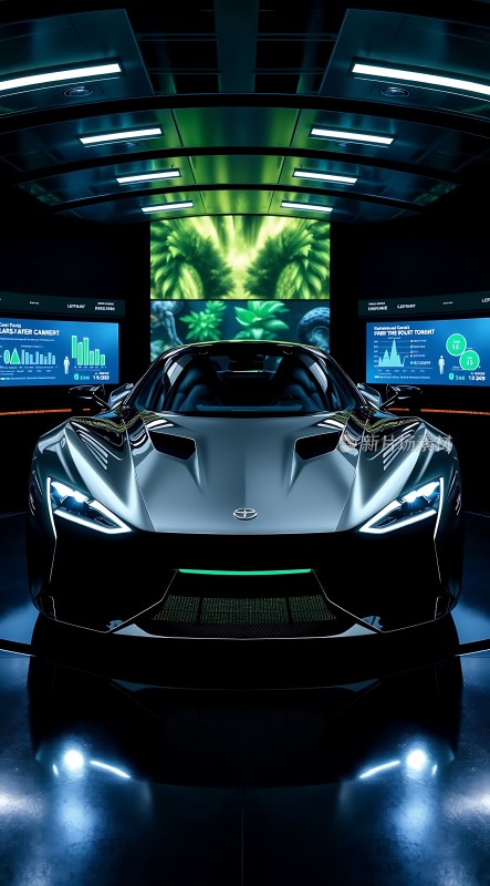 未来科技感跑车科幻场景展示