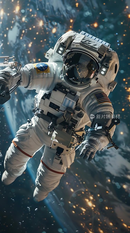 太空漫步宇航员与星辰共舞