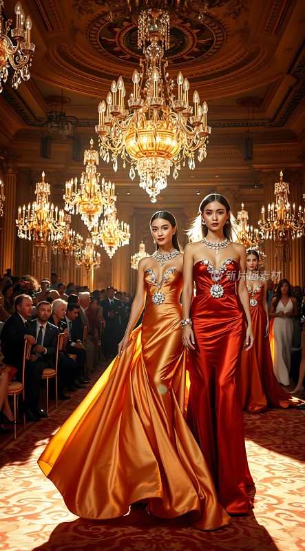 华丽礼服秀场上的璀璨瞬间