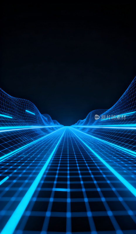 蓝色商务科技光轨光效背景