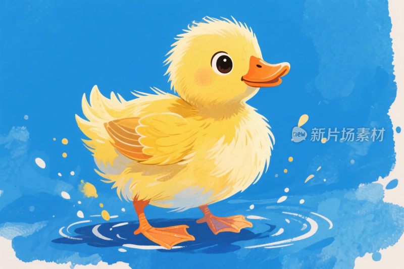 可爱小黄鸭插画
