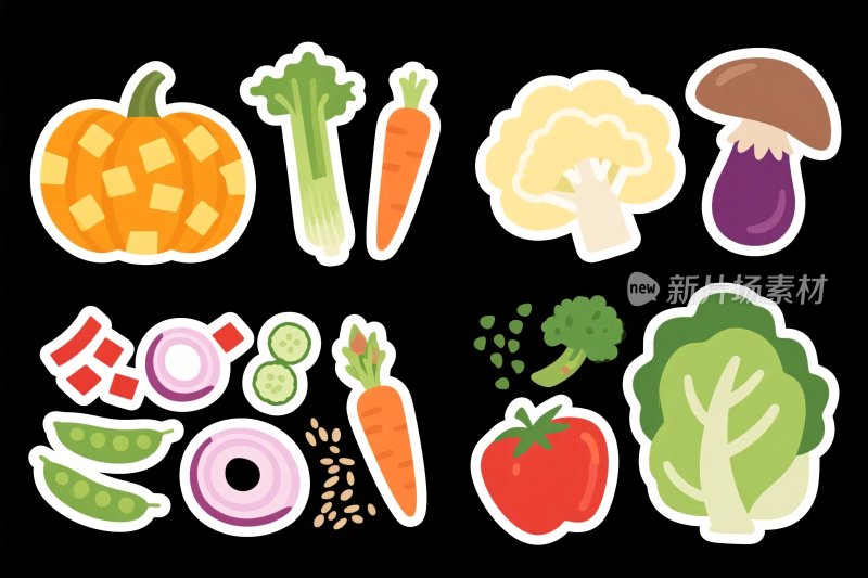 蔬菜水果卡通插画
