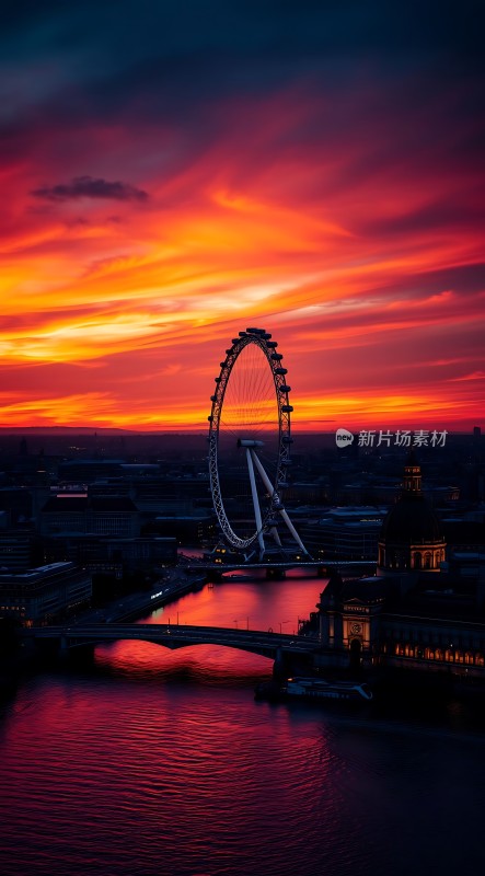 伦敦眼日落美景