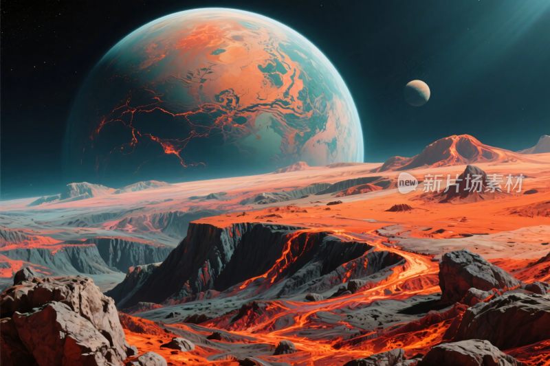 科幻外星地貌场景