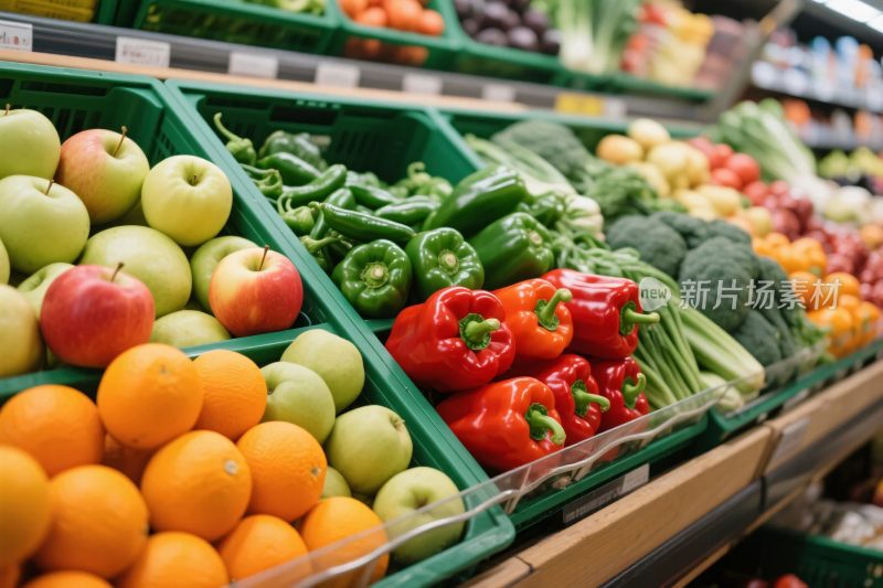 超市果蔬货架场景