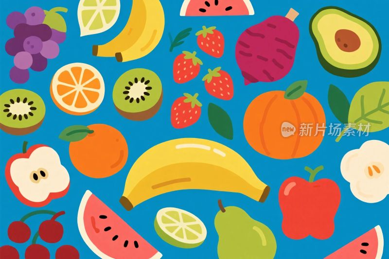 多彩水果插画集合