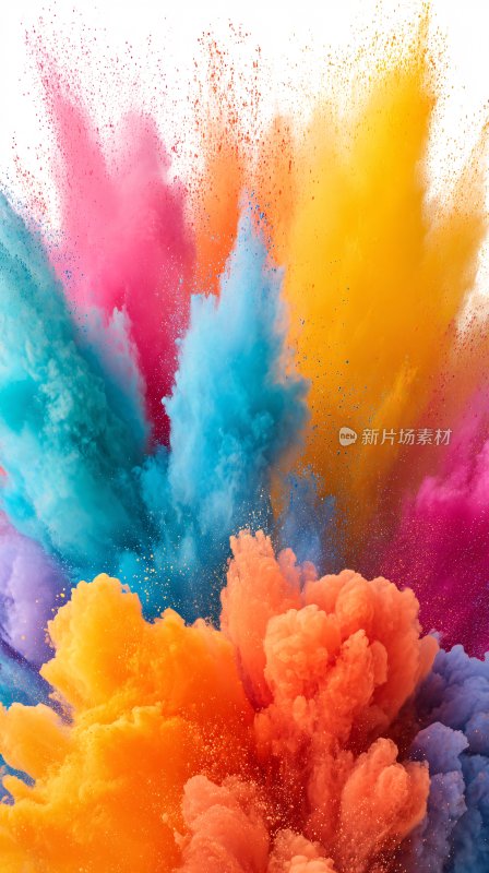 彩色粉末爆炸瞬间画面
