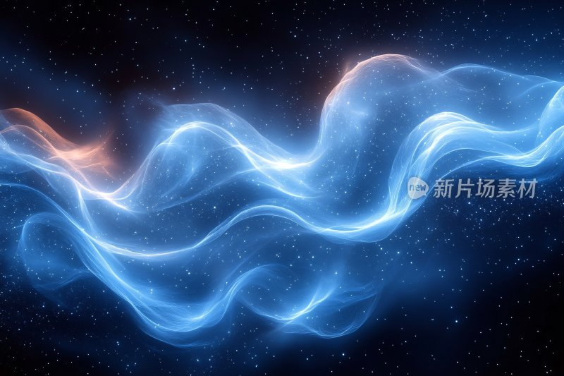 梦幻蓝色流动光效背景图