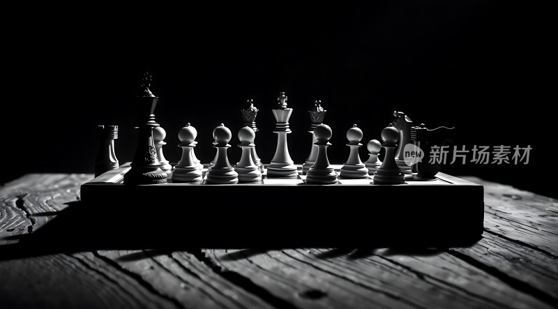 黑白棋局光影交错下的战略对决