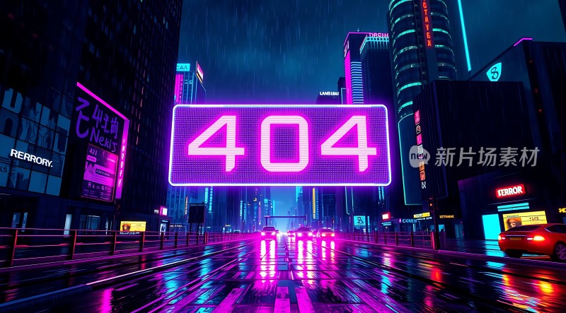霓虹都市中的404错误页面