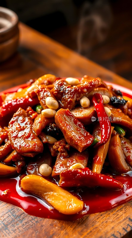 香辣鸡块配花生米