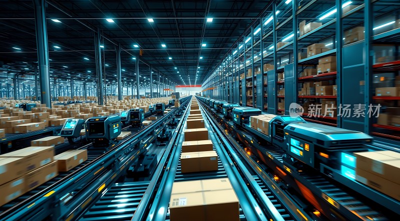 智能物流中心高效仓储与传送带系统