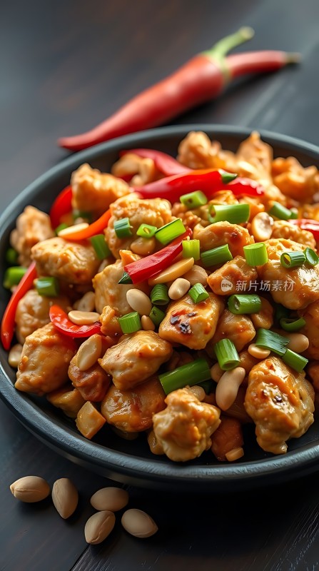 香辣鸡丁配花生米