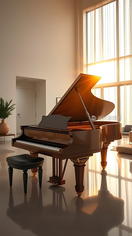 阳光下的钢琴