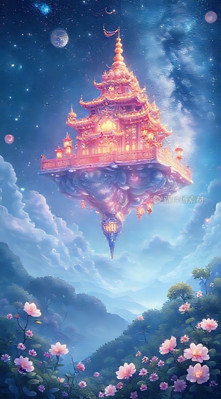 夜空下的梦幻宫殿