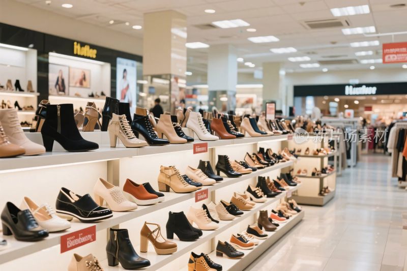 商场鞋店陈列货架