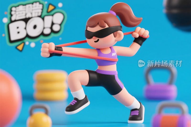 卡通健身角色动作