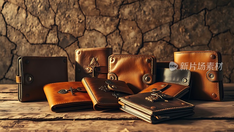 复古皮革钱包系列展示