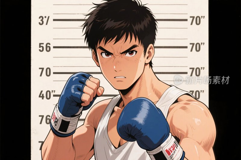 拳击动漫人物插画