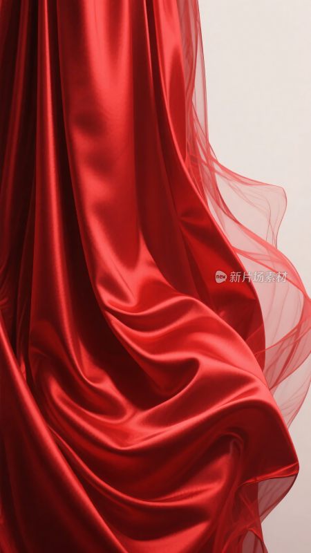 飘动的红色绸缎