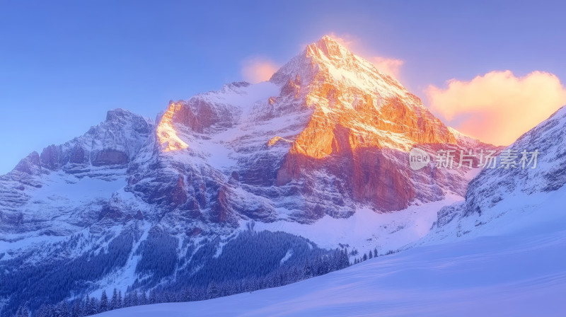 日照雪山唯美自然景观壁纸背景图