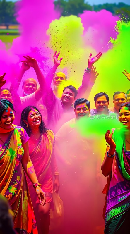 彩色粉末节欢庆