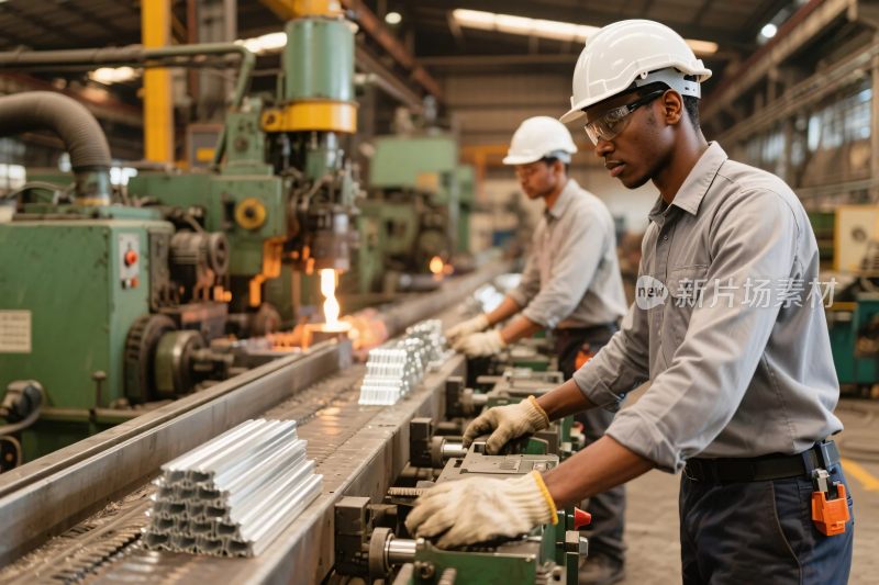 工厂内工人操作场景