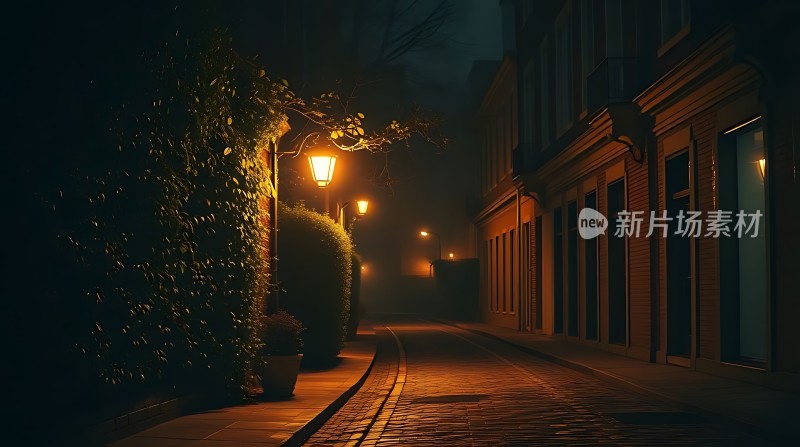 夜色下的温馨街景