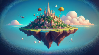 梦幻空中城堡 童话 背景 梦幻空中城堡 童话 背景