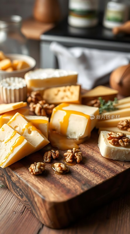 奶酪拼盘配坚果和蜂蜜