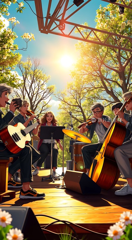 阳光下的乐队演奏