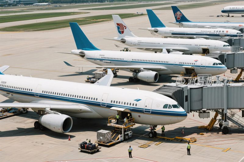 机场停机坪飞机停靠