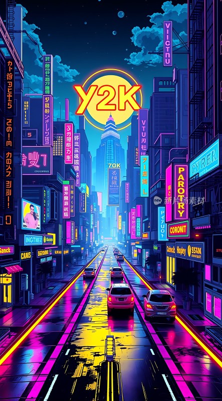 霓虹灯下的未来都市之夜