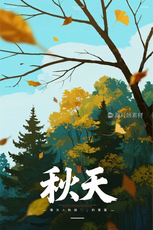 秋天风景插画