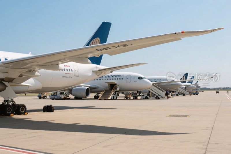 机场停机坪上的飞机