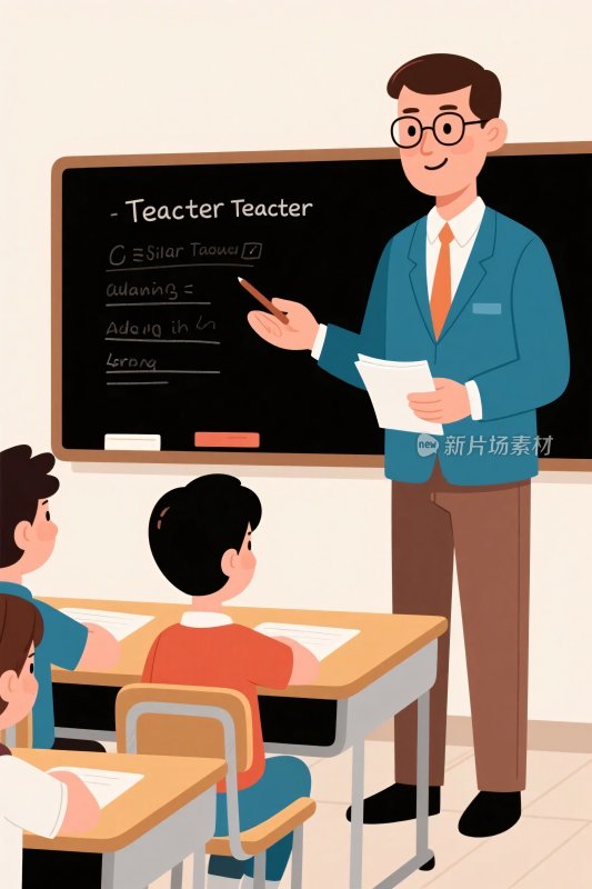 教师授课课堂插画