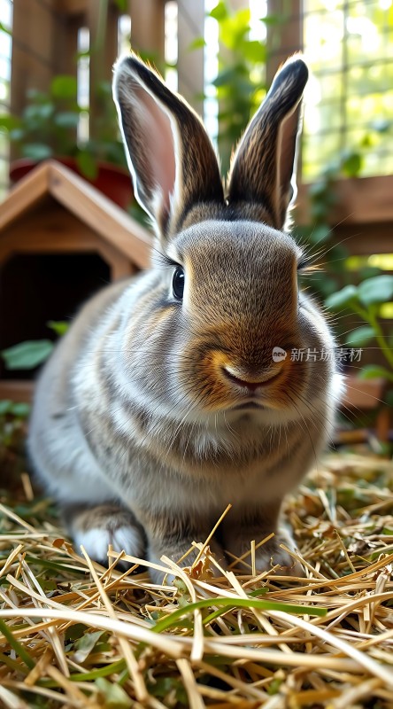 兔子在草丛中探出头