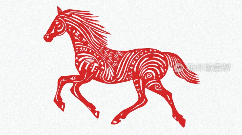 中国风，马年春节节日喜庆艺术民族风