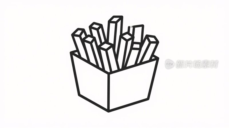 简约线条勾勒的薯条插画