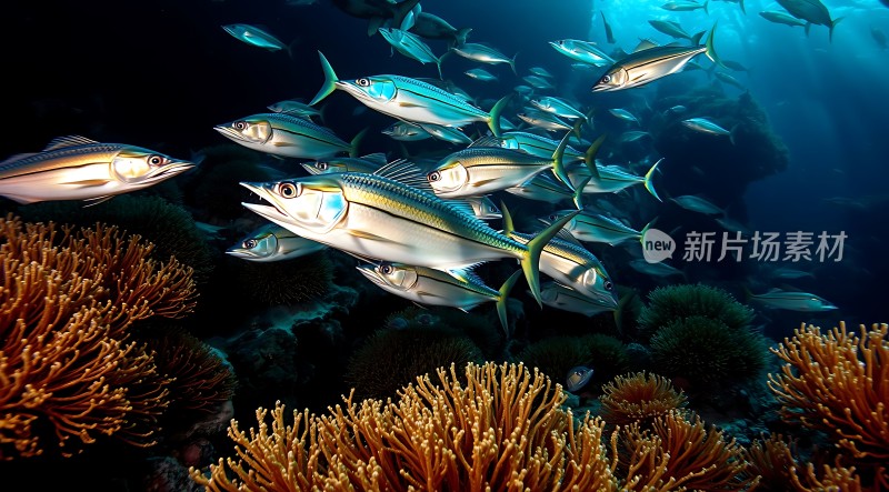 海洋之舞鱼群与珊瑚共舞