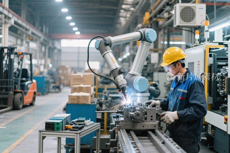 工业车间机器人作业场景