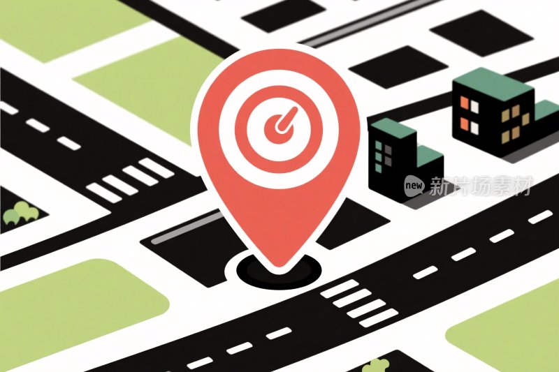 地图定位标记插画