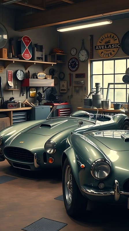 复古车库里的经典双车