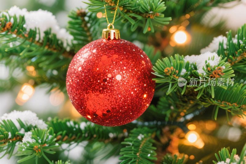 圣诞树红色装饰球
