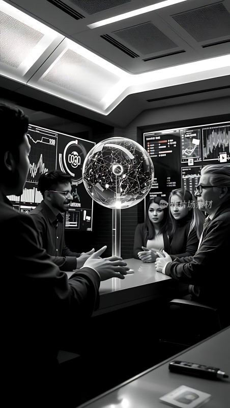 智能会议室里的头脑风暴会议