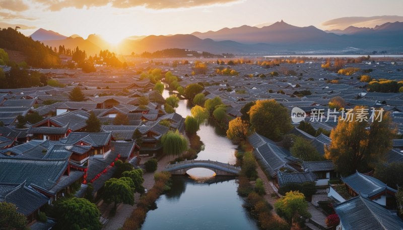 丽江古城日出美景