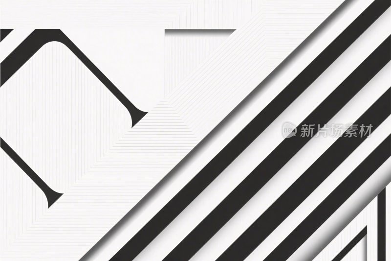 黑白几何线条插画