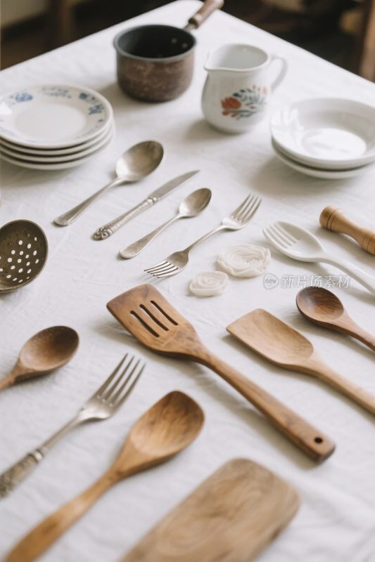 厨房餐具静物展示