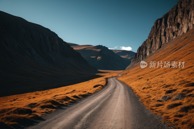 山中央的土路高山清风景图片