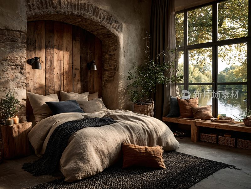 温馨复古风卧室窗边景致